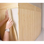 Set 10 Placi Tapet 3D, Flippy, 70 x 70 cm, Grosime 3 mm, din Rasina, Tip Placi de Lemn, Suprafata Acoperita 4.9 mp, Crem - imagine 2