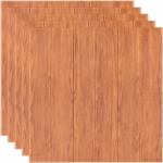 Set 10 Placi Tapet 3D, Flippy, 70 x 70 cm, Grosime 3 mm, din Rasina, Tip Placi de Lemn, Suprafata Acoperita 4.9 mp, Maro Roscat - imagine 2