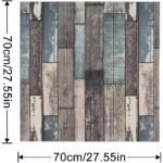 Set 10 Placi Tapet 3D, Flippy, 70 x 70 cm, Grosime 3 mm, din Rasina, Tip Placi de Lemn, Suprafata Acoperita 4.9 mp, Gri/Albastru - imagine 6