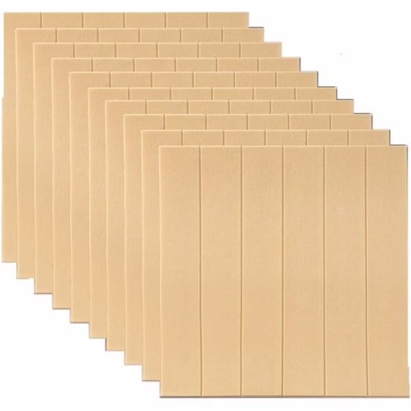 Set 10 Placi Tapet 3D, Flippy, 70 x 70 cm, Grosime 3 mm, din Rasina, Tip Placi de Lemn, Suprafata Acoperita 4.9 mp, Crem Deschis - imagine 4