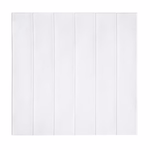 Set 10 Placi Tapet 3D, Flippy, 70 x 70 cm, Grosime 3 mm, din Rasina, Tip Placi de Lemn, Suprafata Acoperita 4.9 mp, Alb