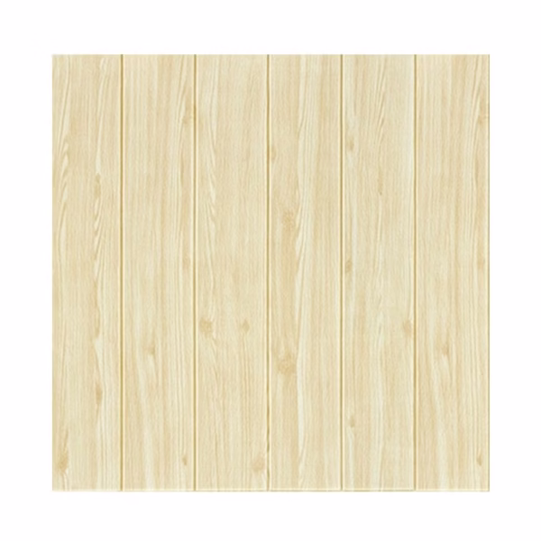 Set 10 Placi Tapet 3D, Flippy, 70 x 70 cm, Grosime 3 mm, din Rasina, Tip Placi de Lemn, Suprafata Acoperita 4.9 mp, Crem - imagine 1