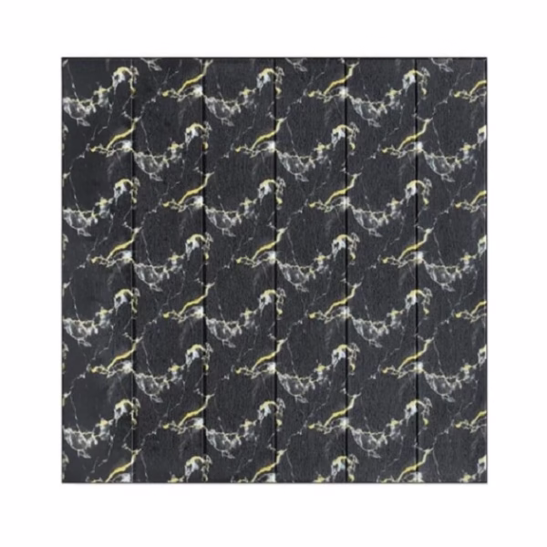 Set 10 Placi Tapet 3D, Flippy, 70 x 70 cm, Grosime 3 mm, din Rasina, Tip Placi de Lemn, Suprafata Acoperita 4.9 mp, Negru - imagine 1