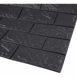 Set 10 Placi Tapet 3D, Flippy, 70 x 77 cm, Grosime 3 mm, din Polietilena, Model Caramida, Suprafata acoperita 5.3 mp, Negru - imagine 3