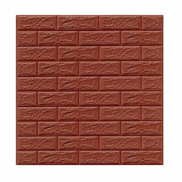 Set 10 Placi Tapet 3D, Flippy, 70 x 77 cm, Grosime 3 mm, din Polietilena, Model Caramida, Suprafata acoperita 5.3 mp, Maro - imagine 1