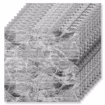 Set 10 Placi Tapet 3D, Flippy, 70 x 77 cm, Grosime 3 mm, din Polietilena, Model Caramida, Suprafata acoperita 5.3 mp, Marmura Gri - imagine 2