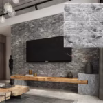 Set 10 Placi Tapet 3D, Flippy, 70 x 77 cm, Grosime 3 mm, din Polietilena, Model Caramida, Suprafata acoperita 5.3 mp, Marmura Gri - imagine 3