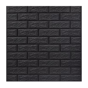 Set 10 Placi Tapet 3D, Flippy, 70 x 77 cm, Grosime 3 mm, din Polietilena, Model Caramida, Suprafata acoperita 5.3 mp, Gri Antracit