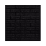 Set 10 Placi Tapet 3D, Flippy, 70 x 77 cm, Grosime 3 mm, din Polietilena, Model Caramida, Suprafata acoperita 5.3 mp, Negru