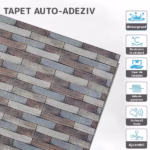 Set 10 Placi Tapet 3D, Flippy, 70 x 77 cm, Grosime 3 mm, din Polietilena, Model Caramida, Suprafata acoperita 5.3 mp, Piatra Colorata - imagine 4