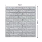 Set 10 Placi de Tapet, Flippy, Autoadezive, 70 x 77 cm, 3.5 mm Grosime, Suprafata Acoperita 5.3 mp, din PVC, Model Caramida, Gri - imagine 2