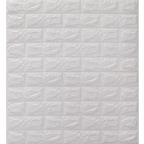 Set 10 Placi de Tapet, Flippy, Autoadezive, 70 x 77 cm, 3.5 mm Grosime, Suprafata Acoperita 5.3 mp, din PVC, Model Caramida, Gri - imagine 5