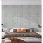 Set 10 Placi de Tapet, Flippy, Autoadezive, 70 x 77 cm, Suprafata Acoperita 5.3 mp, din PVC, Model Frunze Argintii, Gri - imagine 3