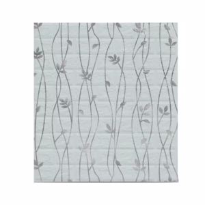 Set 10 Placi de Tapet, Flippy, Autoadezive, 70 x 77 cm, Suprafata Acoperita 5.3 mp, din PVC, Model Frunze Argintii, Gri