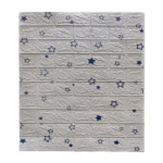 Set 10 Placi de Tapet, Flippy, Autoadezive, 70 x 77 cm, Suprafata Acoperita 5.3 mp, din PVC, Model Stelute Albastre, Alb