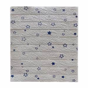 Set 10 Placi de Tapet, Flippy, Autoadezive, 70 x 77 cm, Suprafata Acoperita 5.3 mp, din PVC, Model Stelute Albastre, Alb
