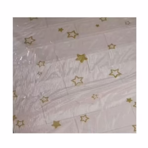 Set 10 Placi de Tapet, Flippy, Autoadezive, 70 x 77 cm, Suprafata Acoperita 5.3 mp, din PVC, Model Stelute Aurii, Alb