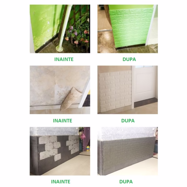 Set 10 Placi de Tapet, Flippy, Autoadezive, 70 x 77 cm, Suprafata Acoperita 5.3 mp, din PVC, Model Stelute Curcubeu, Alb - imagine 5