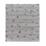 Set 10 Placi de Tapet, Flippy, Autoadezive, 70 x 77 cm, Suprafata Acoperita 5.3 mp, din PVC, Model Stelute Curcubeu, Alb