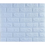 Set 10 Placi de Tapet, Flippy, Autoadezive, 70 x 77 cm, 3.5 mm Grosime, Suprafata Acoperita 5.3 mp, din PVC, Model Caramida, Albastru Deschis - imagine 2