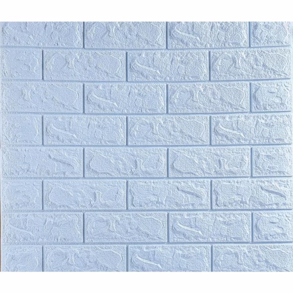 Set 10 Placi de Tapet, Flippy, Autoadezive, 70 x 77 cm, 3.5 mm Grosime, Suprafata Acoperita 5.3 mp, din PVC, Model Caramida, Albastru Deschis - imagine 2