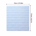 Set 10 Placi de Tapet, Flippy, Autoadezive, 70 x 77 cm, 3.5 mm Grosime, Suprafata Acoperita 5.3 mp, din PVC, Model Caramida, Albastru Deschis - imagine 5
