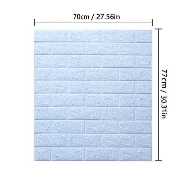 Set 10 Placi de Tapet, Flippy, Autoadezive, 70 x 77 cm, 3.5 mm Grosime, Suprafata Acoperita 5.3 mp, din PVC, Model Caramida, Albastru Deschis - imagine 5