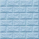 Set 10 Placi de Tapet, Flippy, Autoadezive, 70 x 77 cm, 3.5 mm Grosime, Suprafata Acoperita 5.3 mp, din PVC, Model Caramida, Albastru Deschis - imagine 6