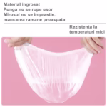 Set 100 Folie de Protectie Elastica pentru Alimente si Boluri Flippy, material plastic, prospetime, diametrul 12 - 40 cm - imagine 4