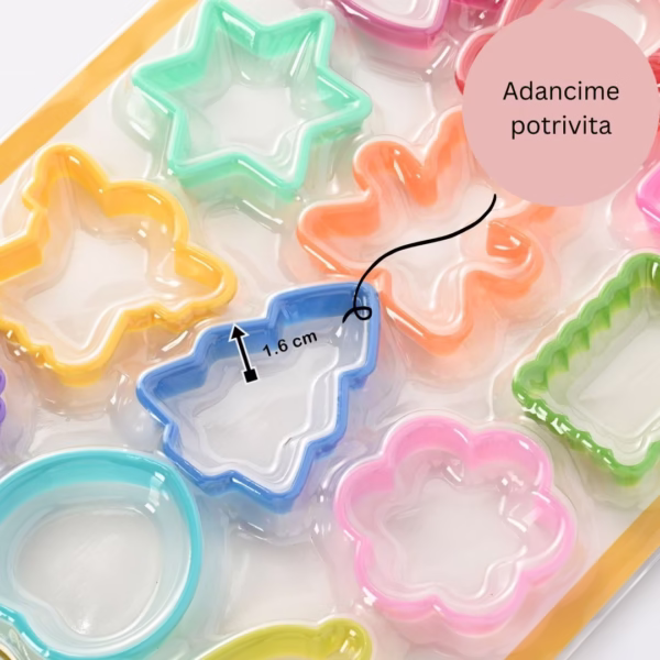 Set 12 forme pentru prajituri Flippy, material polipropilena, diverse forme, pentru orice ocazie,  adancime 1.6 cm, 23.3 x 33.5 x 1.8 cm, multicolor - imagine 12