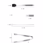 Set 16 Ustensile pentru Gratar, Flippy, din Otel Inoxidabil, Geanta Oxford, Argintiu - imagine 10