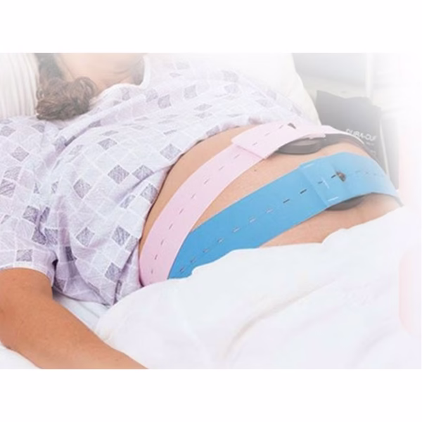 Set 2 Centuri de Monitorizare a Ritmului Cardiac Fetal, Flippy, Material Moale si Elastic, 6 x 130 cm, Albastru - imagine 6