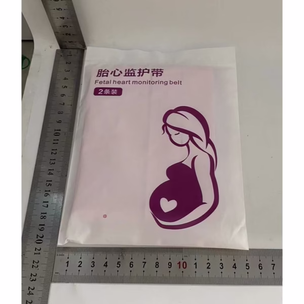 Set 2 Centuri de Monitorizare a Ritmului Cardiac Fetal, Flippy, Material Moale si Elastic, 6 x 130 cm, Roz - imagine 2