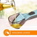 Set 2 Cupe Gradate pentru Bucatarie, Flippy, Cupe de Masurat Reglabile, Ergonomic, Confortabil, pentru Lichide si Solide, Volum ajustabil 5-30ml, 30-130ml, Culoare Albastru - imagine 3