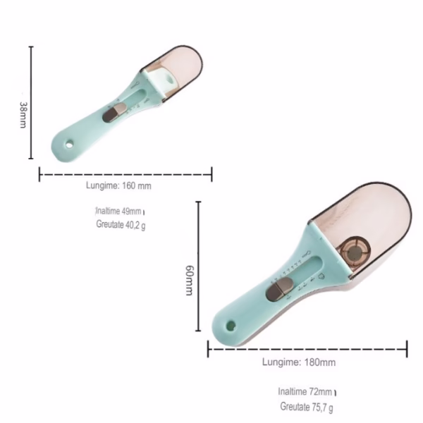 Set 2 Cupe Gradate pentru Bucatarie, Flippy, Cupe de Masurat Reglabile, Ergonomic, Confortabil, pentru Lichide si Solide, Volum ajustabil 5-30ml, 30-130ml, Culoare Albastru - imagine 7