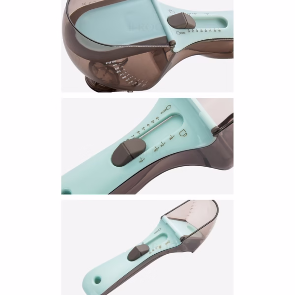 Set 2 Cupe Gradate pentru Bucatarie, Flippy, Cupe de Masurat Reglabile, Ergonomic, Confortabil, pentru Lichide si Solide, Volum ajustabil 5-30ml, 30-130ml, Culoare Albastru - imagine 8