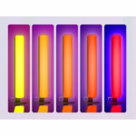Set 2 Lampi de Birou, Flippy, RGB Colorat, 28 LED, Putere 5V, Telecomanda cu 24 de Taste, Cablu USB, Negru, 25.5x4x3.5cm - imagine 5