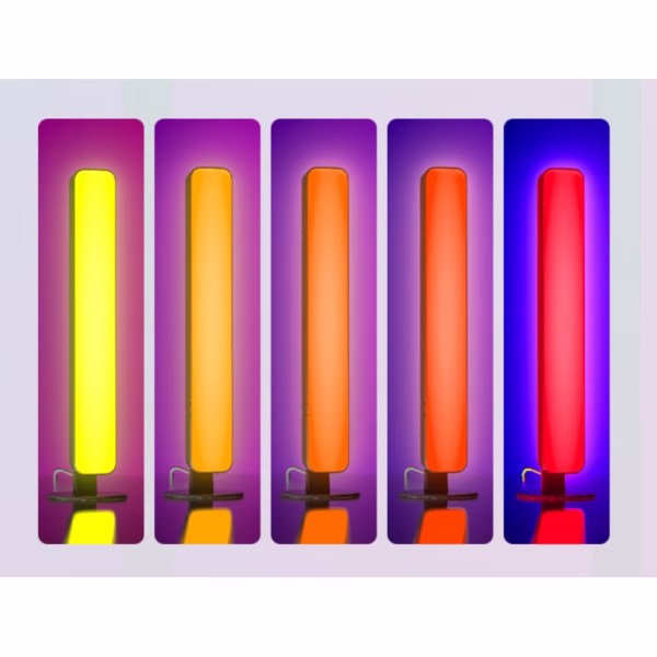 Set 2 Lampi de Birou, Flippy, RGB Colorat, 28 LED, Putere 5V, Telecomanda cu 24 de Taste, Cablu USB, Negru, 25.5x4x3.5cm - imagine 5