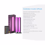 Set 2 Lampi de Birou, Flippy, RGB Colorat, 28 LED, Putere 5V, Telecomanda cu 24 de Taste, Cablu USB, Negru, 25.5x4x3.5cm - imagine 9