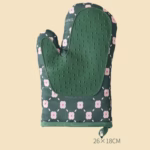 Set 2 manusi cuptor Flippy, manusa de bucatarie,  rezistenta 330 grade, textil si cauciuc, 26.5x18 cm, verde - imagine 2