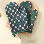 Set 2 manusi cuptor Flippy, manusa de bucatarie,  rezistenta 330 grade, textil si cauciuc, 26.5x18 cm, verde - imagine 3