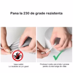 Set 2 tavi din silicon ecologic pentru air fryer Flippy, temperatura maxima 230 grade, reutilizabile, reciclabile, cu manere anti-alunecare, fund antiaderent, 18.7 x 19.5 x 7 cm, gri - imagine 3
