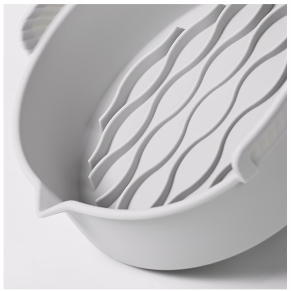 Set 2 tavi din silicon ecologic pentru air fryer Flippy, temperatura maxima 230 grade, reutilizabile, reciclabile, cu manere anti-alunecare, fund antiaderent, 18.7 x 19.5 x 7 cm, gri - imagine 6