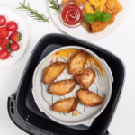 Set 2 tavi din silicon ecologic pentru air fryer Flippy, temperatura maxima 230 grade, reutilizabile, reciclabile, cu manere anti-alunecare, fund antiaderent, 18.7 x 19.5 x 7 cm, gri - imagine 8
