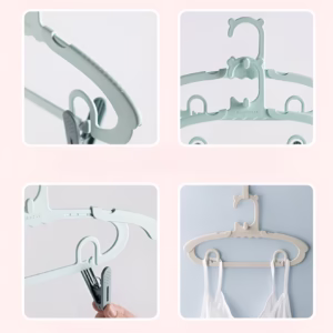 Set 10 de Cleme pentru Haine, Flippy, de Prindere pentru Pantaloni, Atasabile la Umerase, 1.6x2.3x6.35 cm, Maro