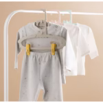 Set 10 de Cleme pentru Haine, Flippy, de Prindere pentru Pantaloni, Atasabile la Umerase, 1.6x2.3x6.35 cm, Galben - imagine 2