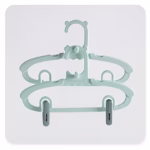 Set 10 de Cleme pentru Haine, Flippy, de Prindere pentru Pantaloni, Atasabile la Umerase, 1.6x2.3x6.35 cm, Verde - imagine 7