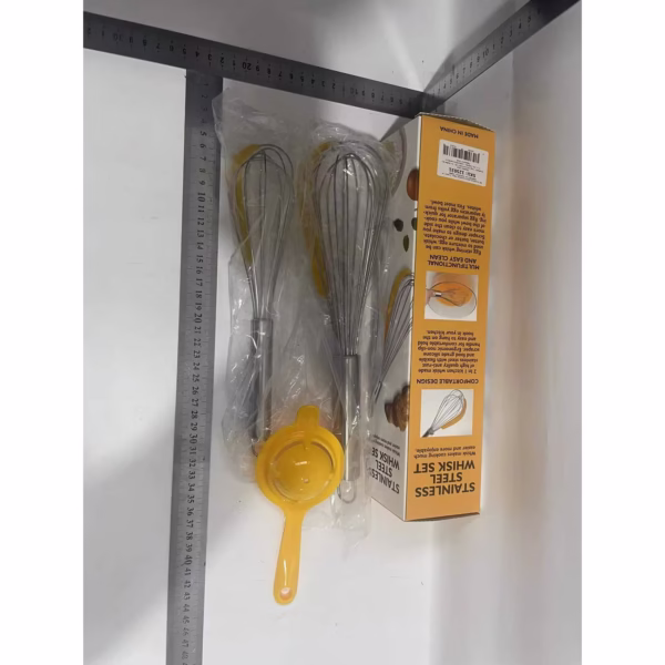 Set 3 ustensile pentru bucatarie Flippy, 2 teluri, un separator oua, inox/silicon, Galben - imagine 6