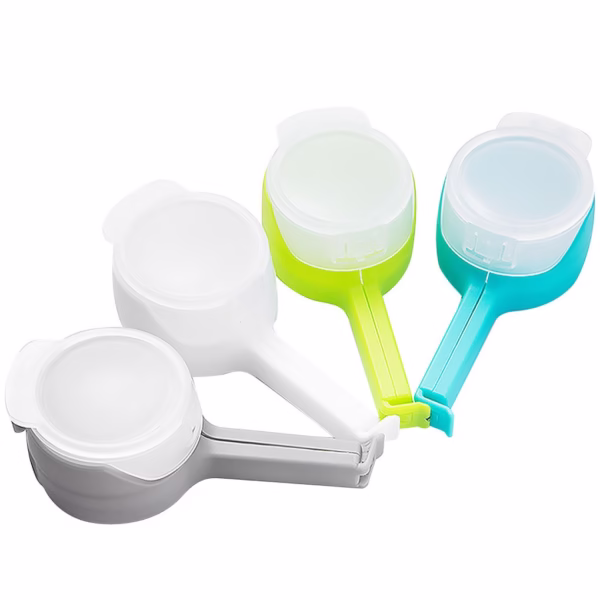 Set 4 cleme cu capac Flippy, pentru sigilare pungi alimente, material ABS, multicolor - imagine 1