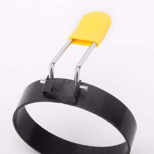 Set 4 forme rotunde pentru ou Flippy, din otel, strat antiaderent, diametru 7.5 cm, cu maner din ABS, negru - imagine 6
